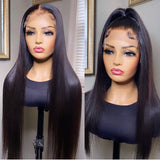 4x4 Transparent Lace Closure Straight Human Hair Wig