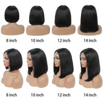 13x4 Natural Black Lace Frontal Bob Wig 150% Density