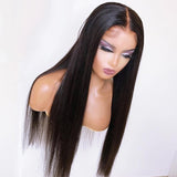 4x4 Transparent Lace Closure Straight Human Hair Wig